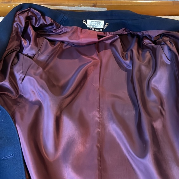 Raywood and Srein Wool Navy Dress Coat Jacket Small Medium Vintage - Picture 11 of 15